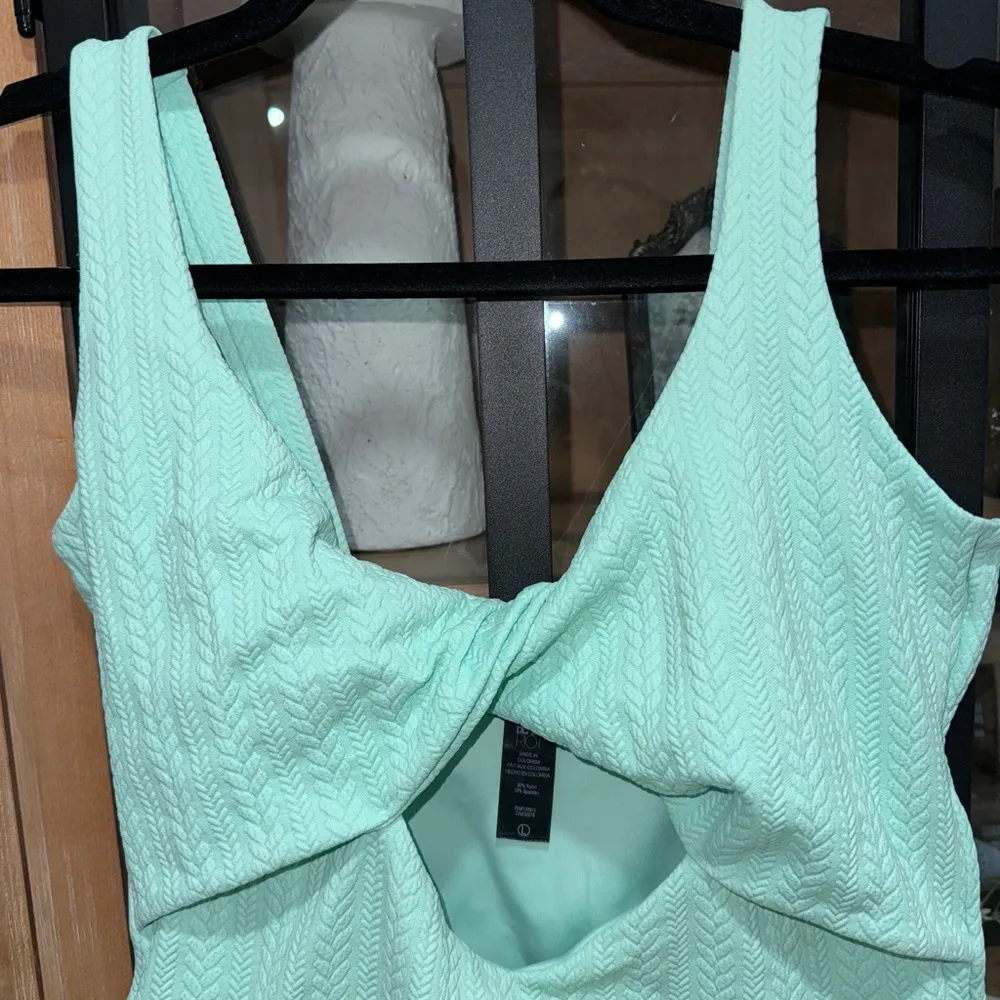 Beach Riot One Piece Swimsuit Tyler Twist front mint textured cut out turquoise - Image 8