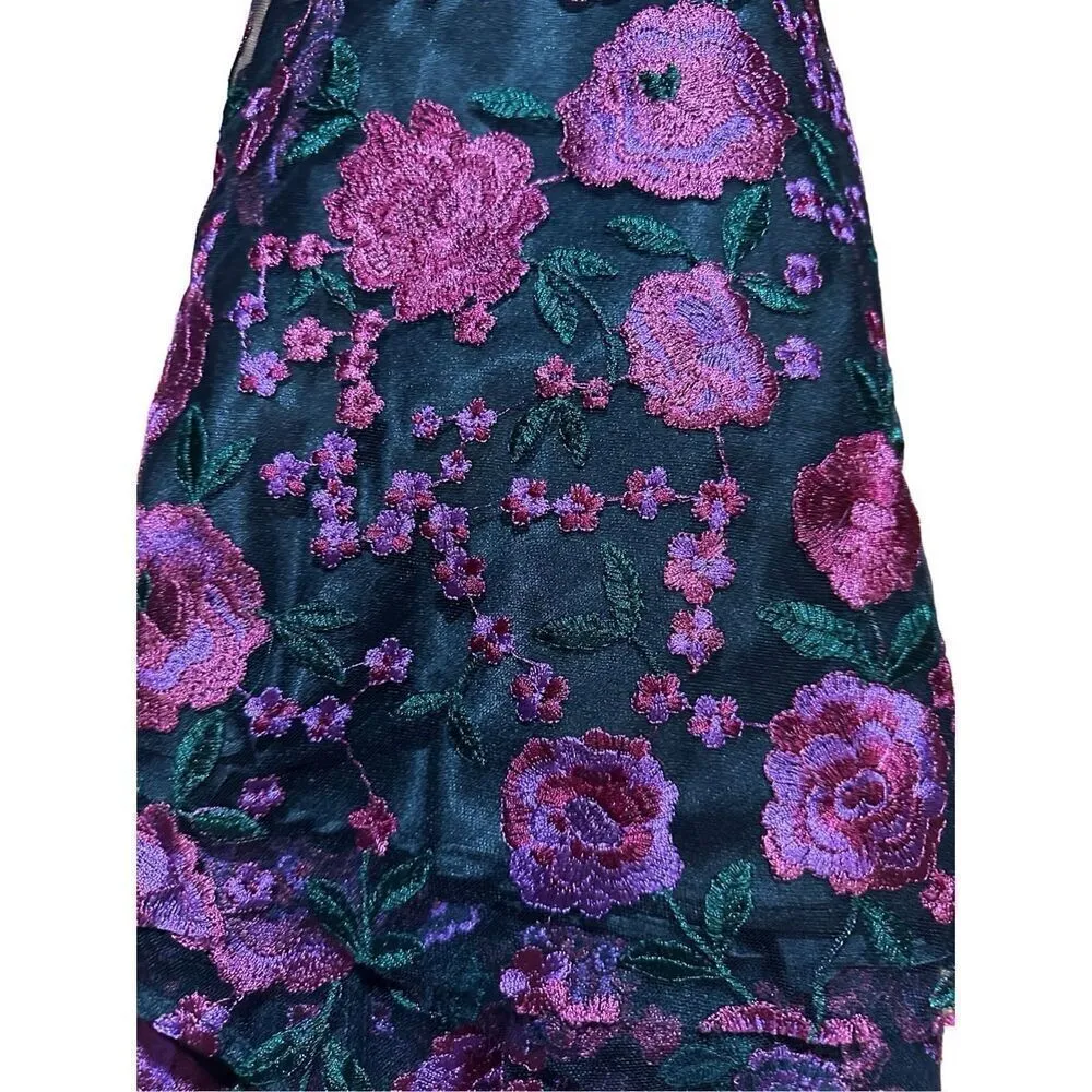 Tahari Arthur S. Levine Women's Sleeveless Fit & Flare Dress Floral Embroidery S - Image 9