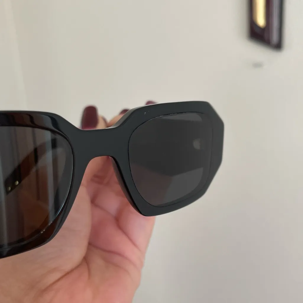 Prada Glossy Black PR 17WS Geometric Sunglasses - Image 3