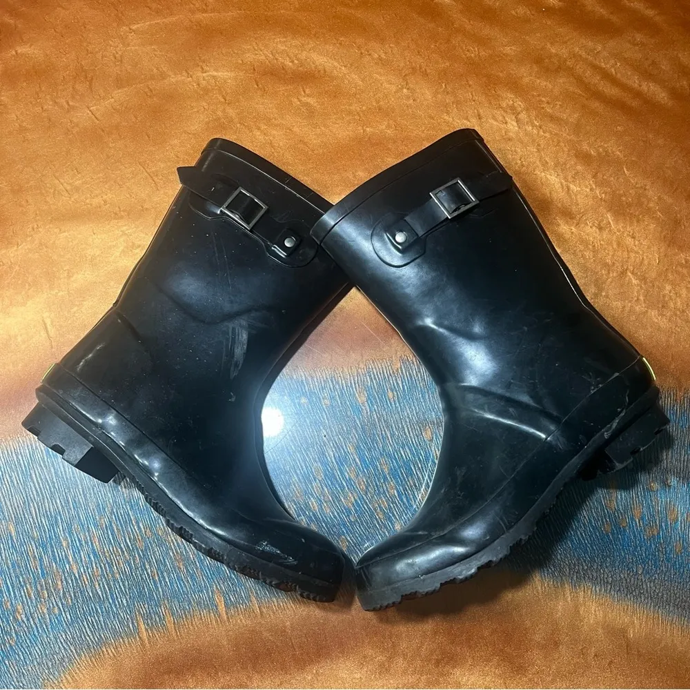 Western Chief Black Rain Boots size 7 silver buckles - Image 6