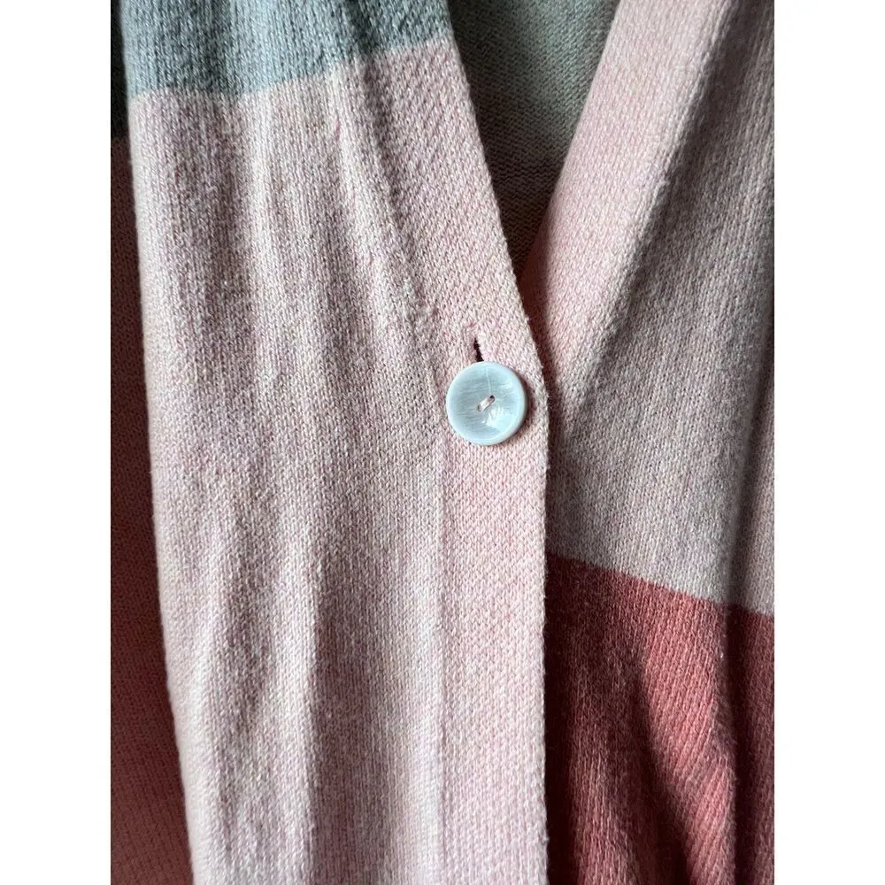 Pure jill Women's Cardigan long sleeve cotton comfortable front pockets Size XL Pink - Image 10