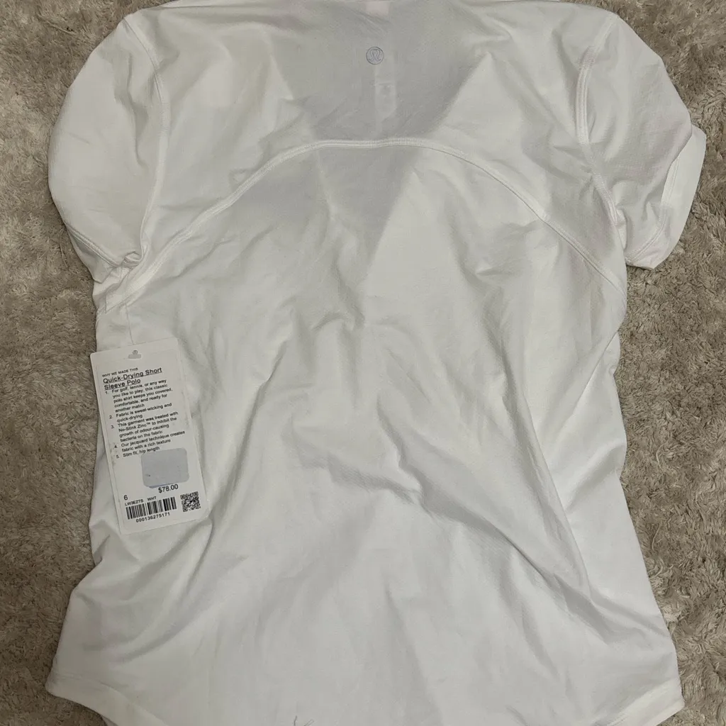 Lululemon Women’s Swiftly Tech Short Sleeve Half-Zip Polo Size 6 Shirt White nwt - Image 5