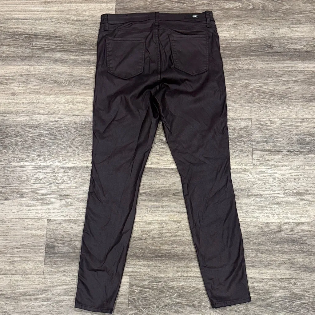 Kut from the Kloth High Rise Pants 12 Coated Stretchy Skinny Leg - Image 2