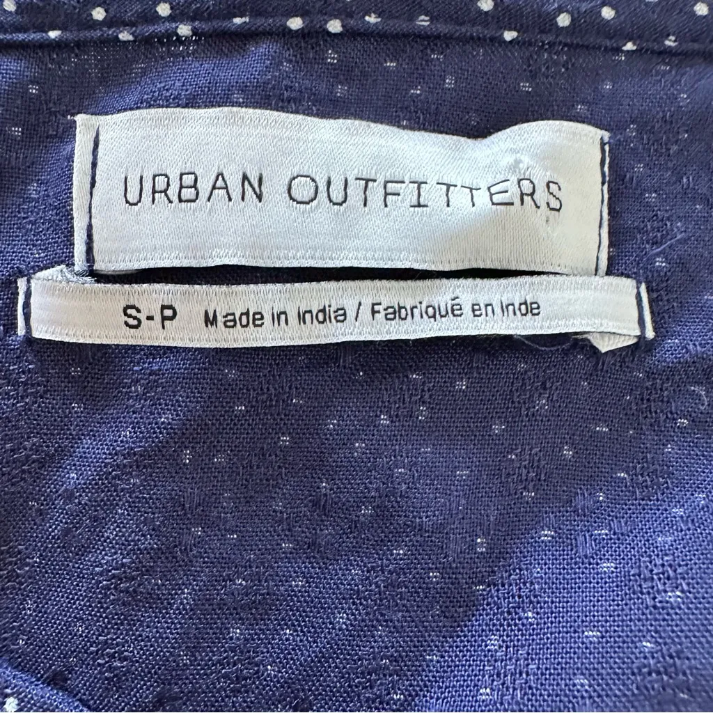 Urban Outfitters Women’s Leandra Smocked Polka Dot Long Sleeve Mini Dress S - Image 5