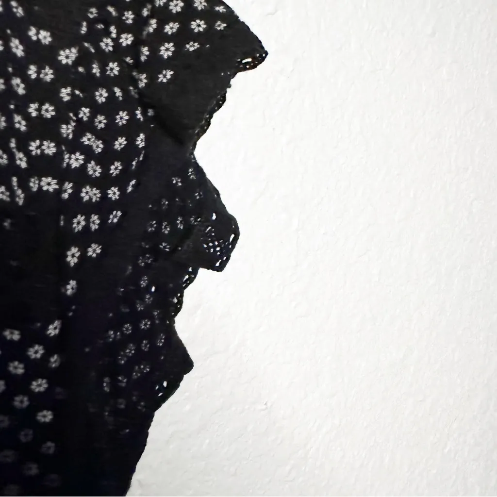 FREE PEOPLE BLACK LATICE AND FLORAL MINI DRESS SIZE S - Image 8