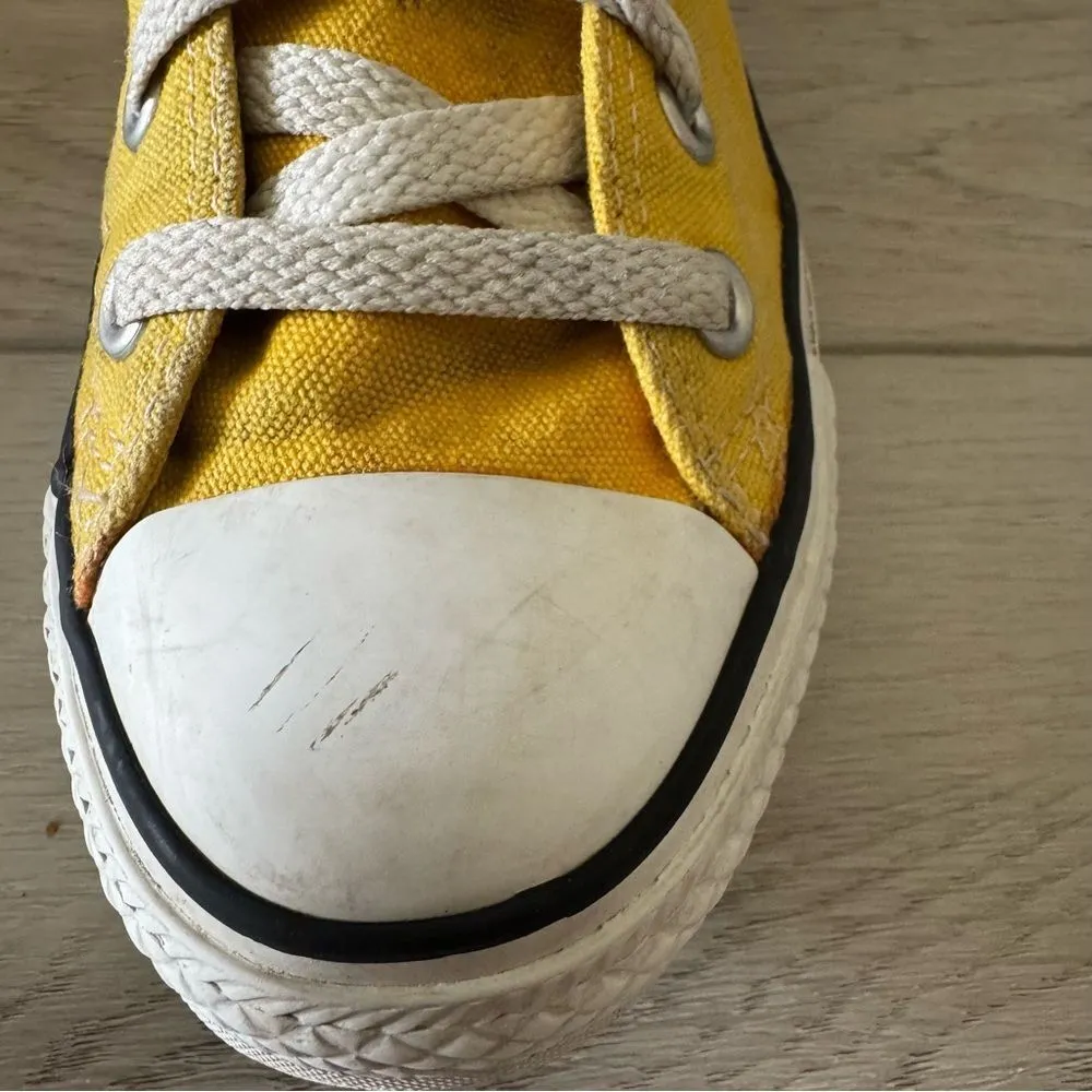 Vintage Converse All Stars Yellow Low Sneakers Women Sz 6 Grunge Skate - Image 12