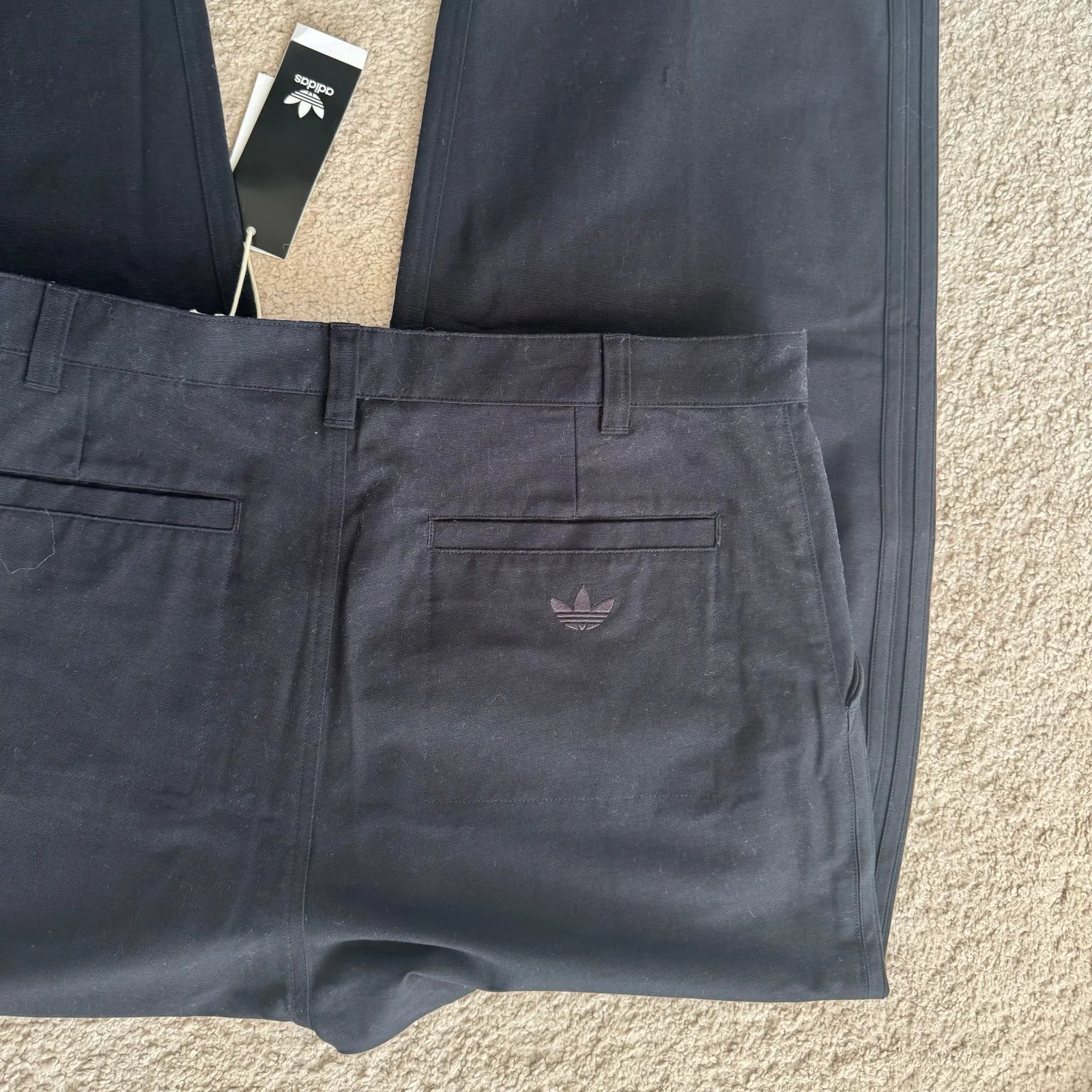 adidas black 3 Stripe Skate Chino Pants unisex sz 34 x 32 IJ0970 NWT - Image 4