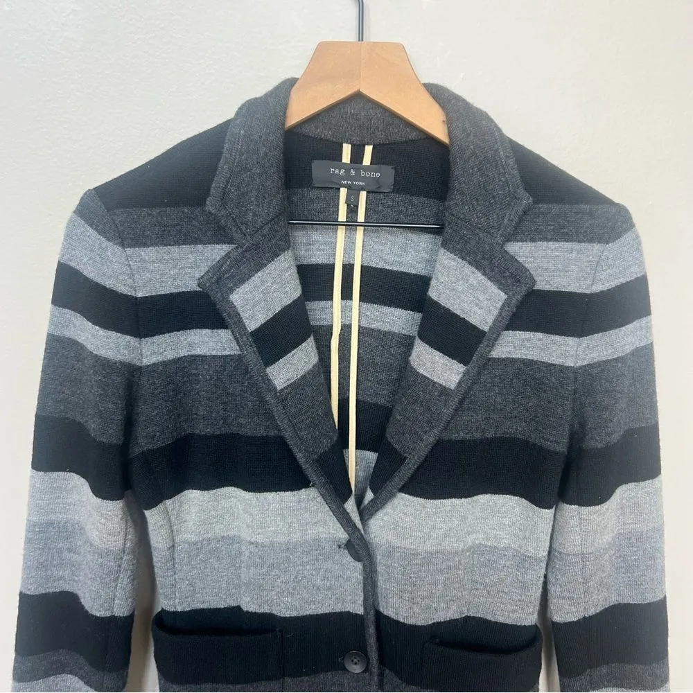 Rag & Bone Lucy Bromley Striped Wool Blazer Size Small - Image 6