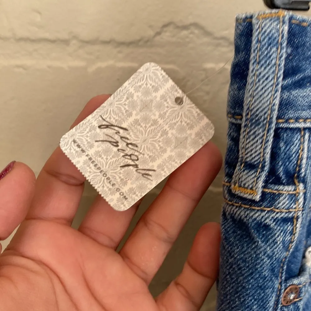 Free people jeans the lasso denim in sapphire‎ button fly high rise distressed - Image 7