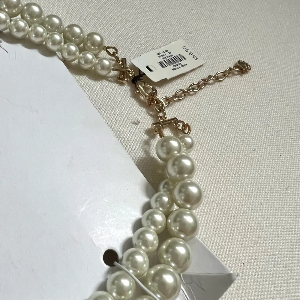 Talbots NWT  Double Pearl Strand Light Pink Statement Necklace - Image 6