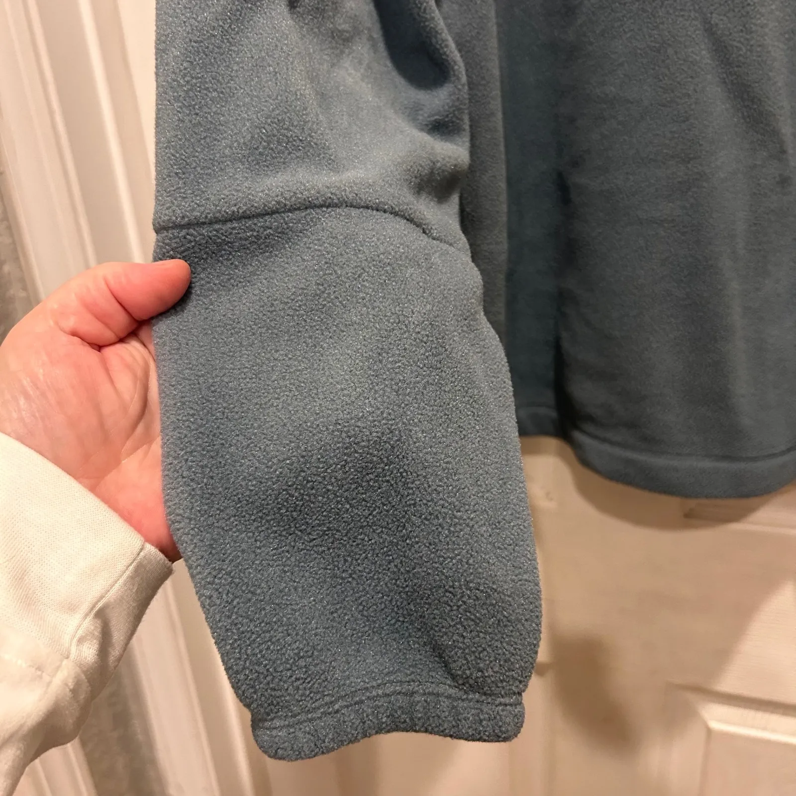 Patagonia Microdini Women's Fleece Pullover Quarter Zip Jacket Plume Gray Size L - Image 6