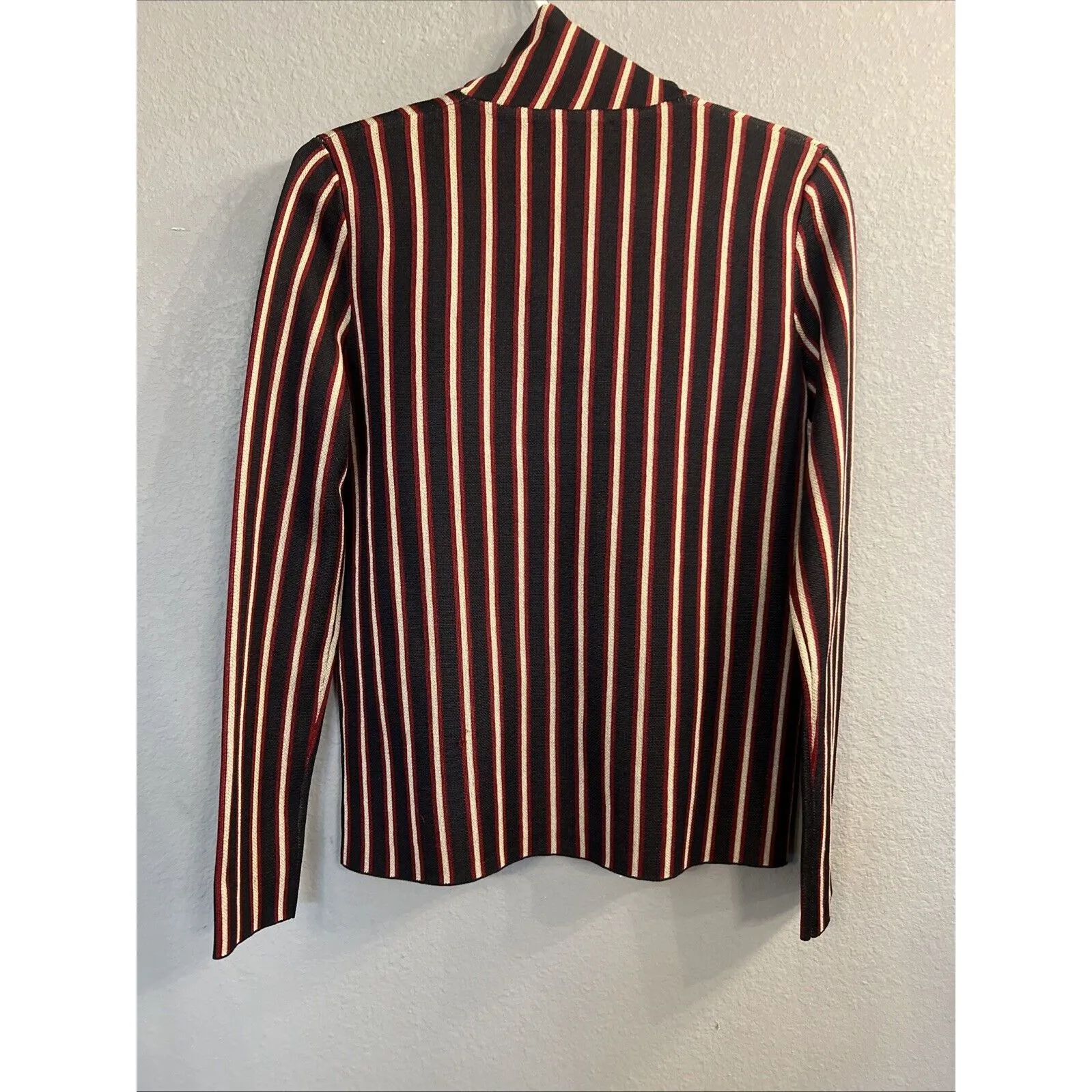 Tory Burch pullover sweater quarter zip‎ red stripes PXS - Image 4