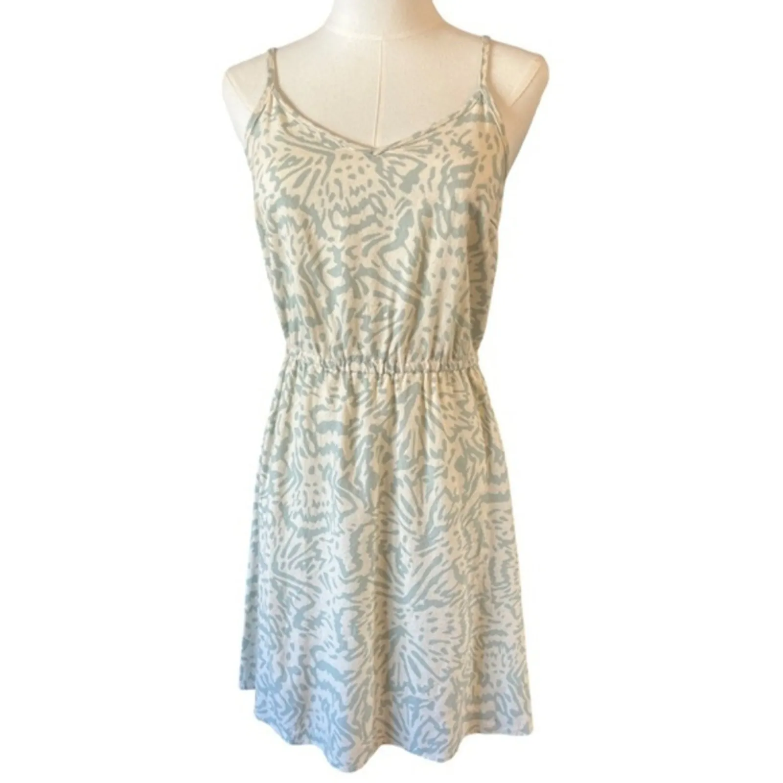 Vero Moda Milo Green Cream Mini Dress | XS Linen Blend Summer Sundress NWT - Image 5