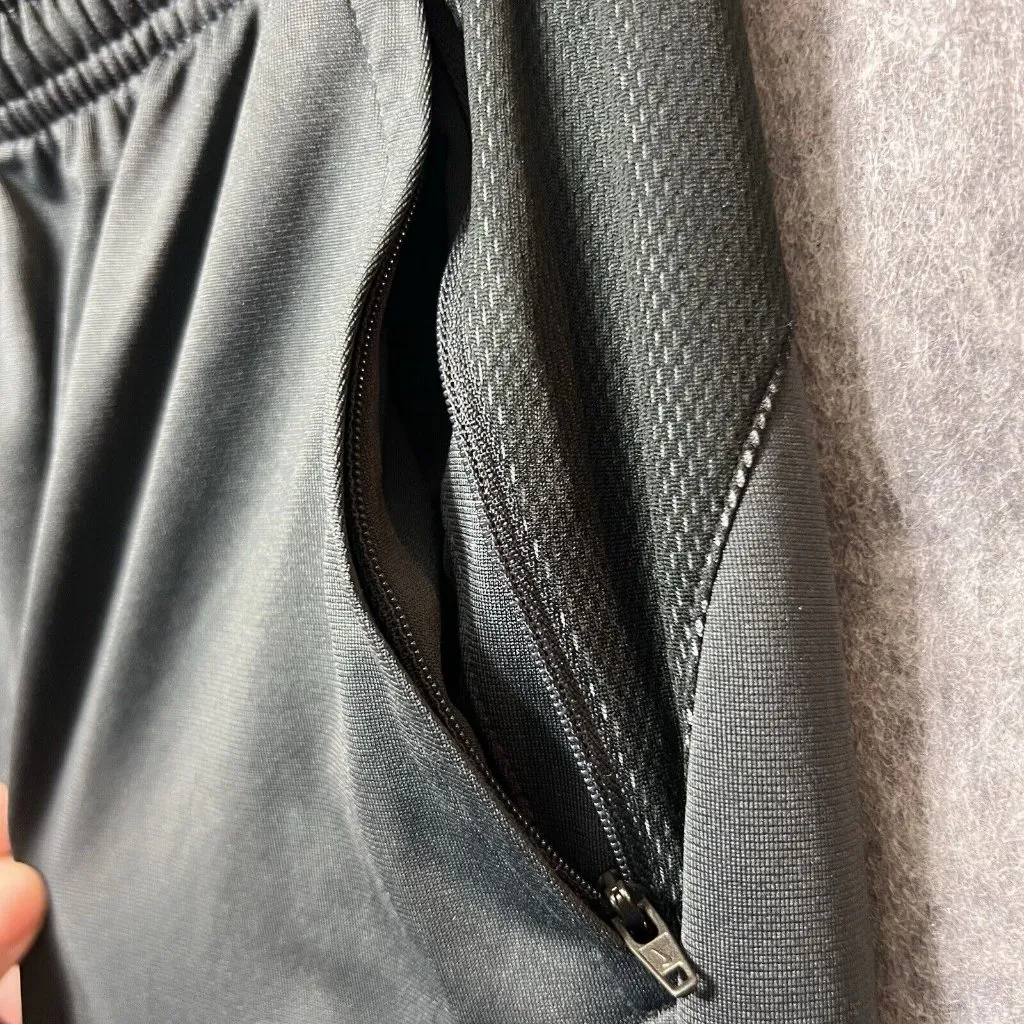 Nike Dri Fit‎ Pants Women Large Track Warm Up Ankle Zip Pockets Gray Joggers - Image 6