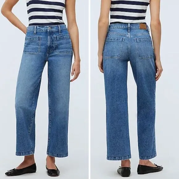 New! Madewell Emmett Wide-Leg Full Length Jean lakecourt, size 29‎ fits like 26 - Image 2