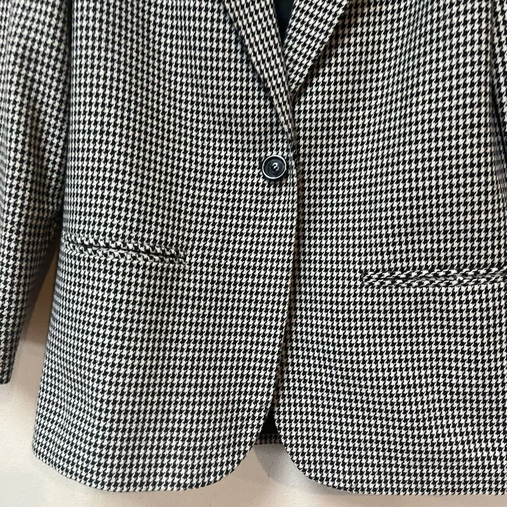 Sag Harbor Wool Houndstooth Blazer Women’s 10 Velvet Collar Classic Work Jacket - Image 8