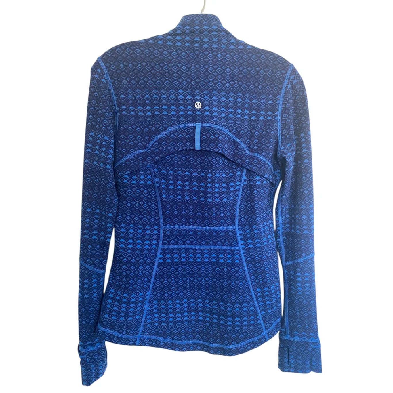 Lululemon Define Jacket Triometric Stripe Blue Full Zip Sz 8 - Image 5
