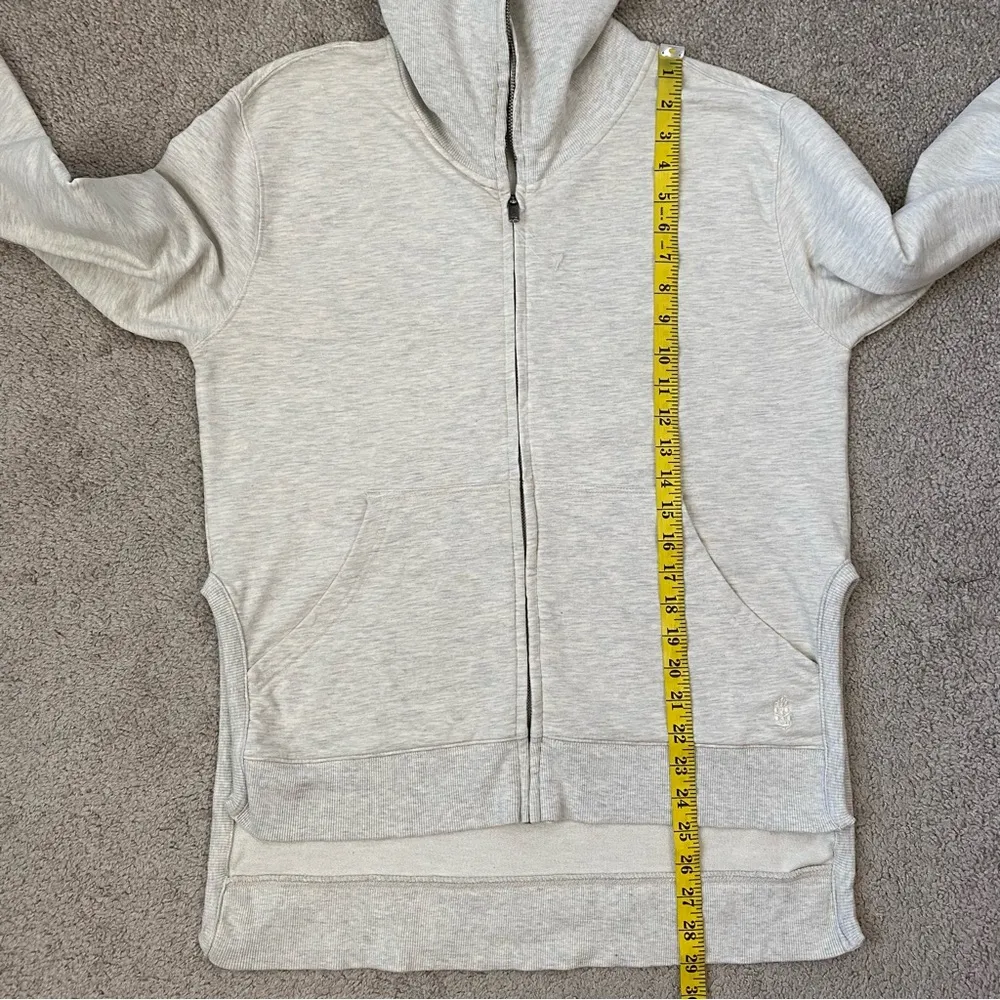 Free People Baseline Shawl Collar Zip Up Sweatshirt Oatmilk M - Image 13