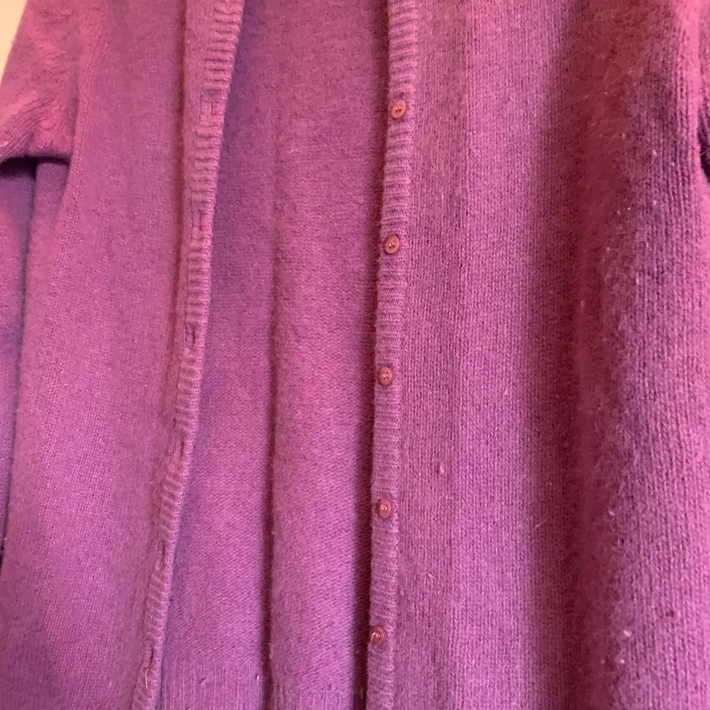 Ciao Sport Ltd Women's Purple Cardigan Sweater Lambs Wool Size Small Vintage - Image 2