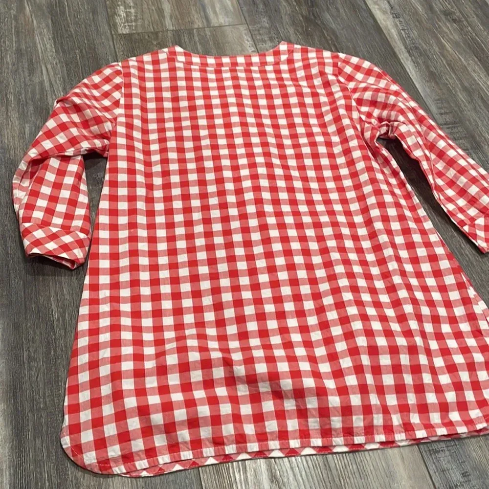 Kayce Hughes Gingham Tunic size 4 Red - Image 4