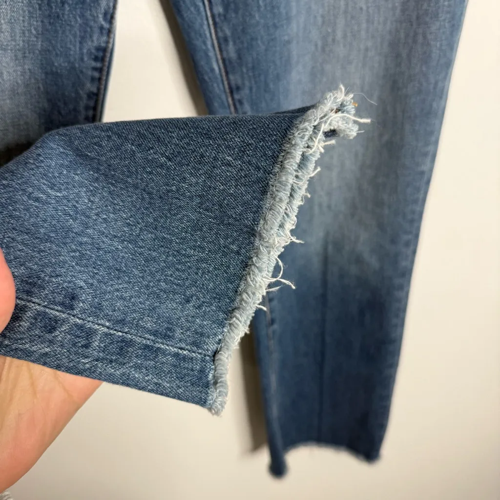 Frame Le High Straight Leather Rattler Raw Hem Jeans Cropped Python Size‎ 29 - Image 3