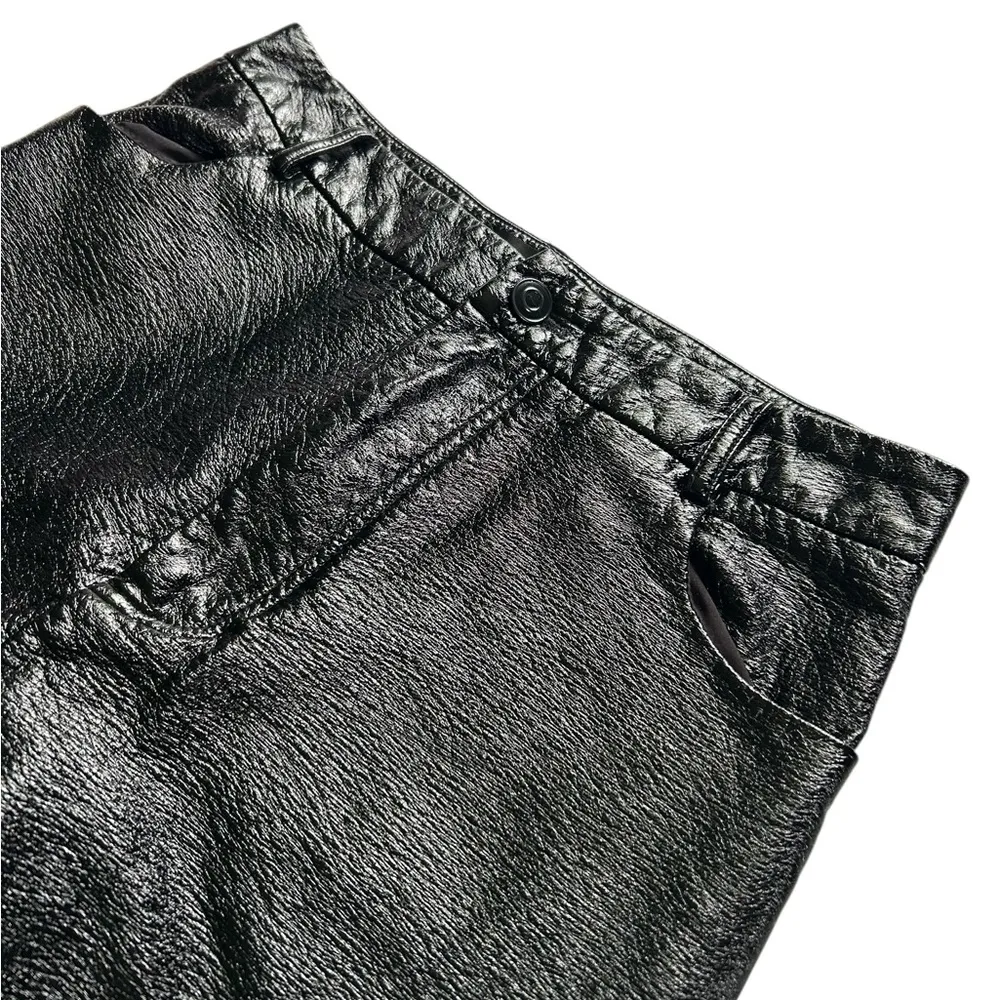 White Fox Vegan Faux Leather High Rise I’m The Only One Pants Size M Black - Image 8