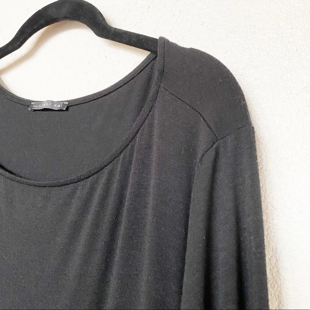 West Kei Long Sleeve Knit Midi Dress Black Size 3X - Image 3