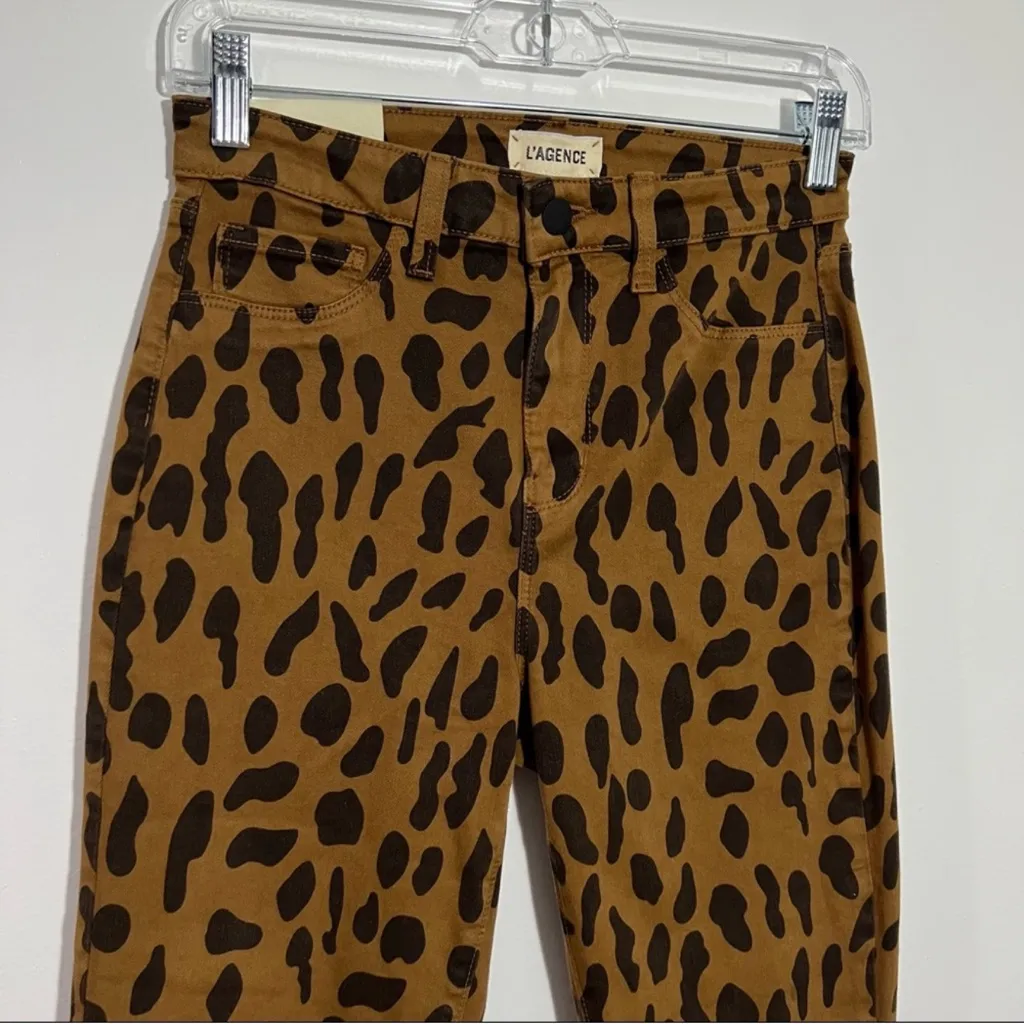 L'agence‎ Margot Brown & Black High Rise Skinny Jeans In Spotted Animal Size 27 - Image 8