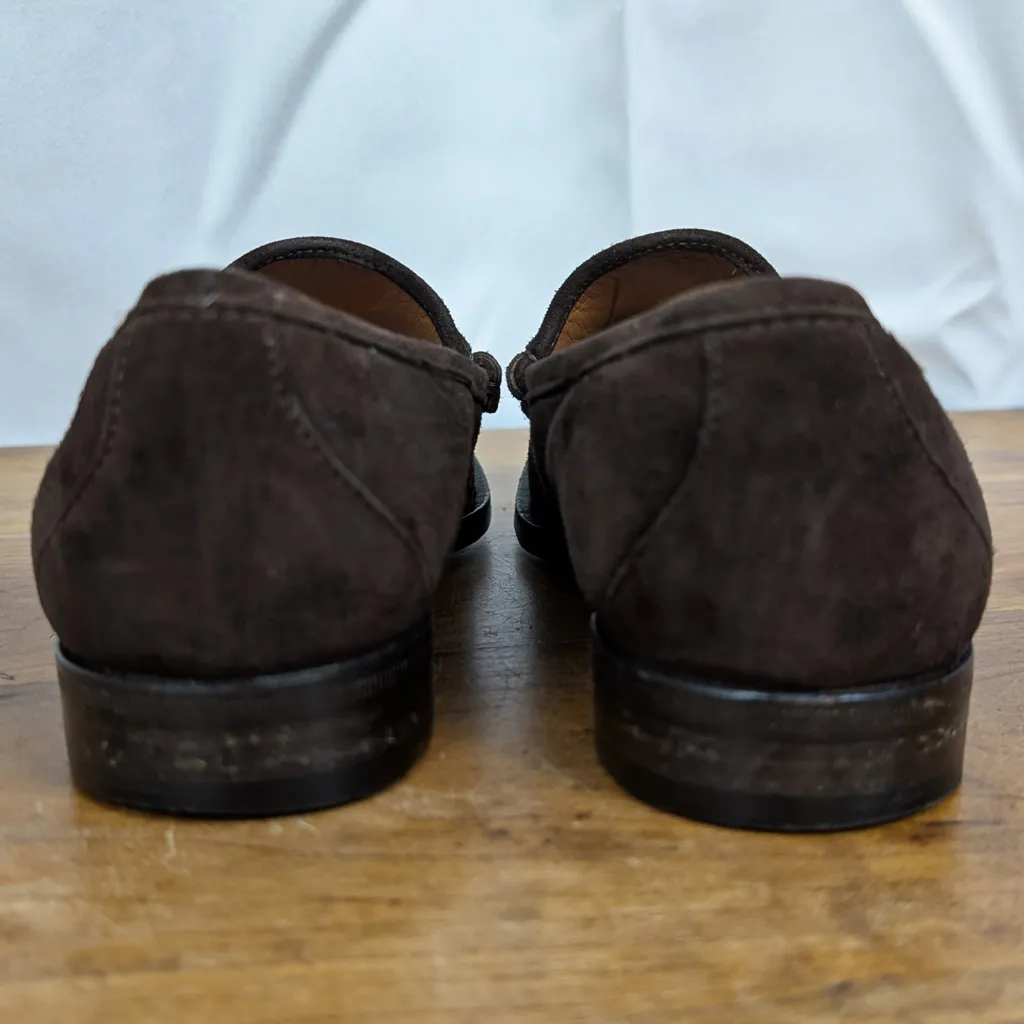 Ralph Lauren Collection Italian Made ladies' Suede Loafers 8B Brown Size 8 - Image 7