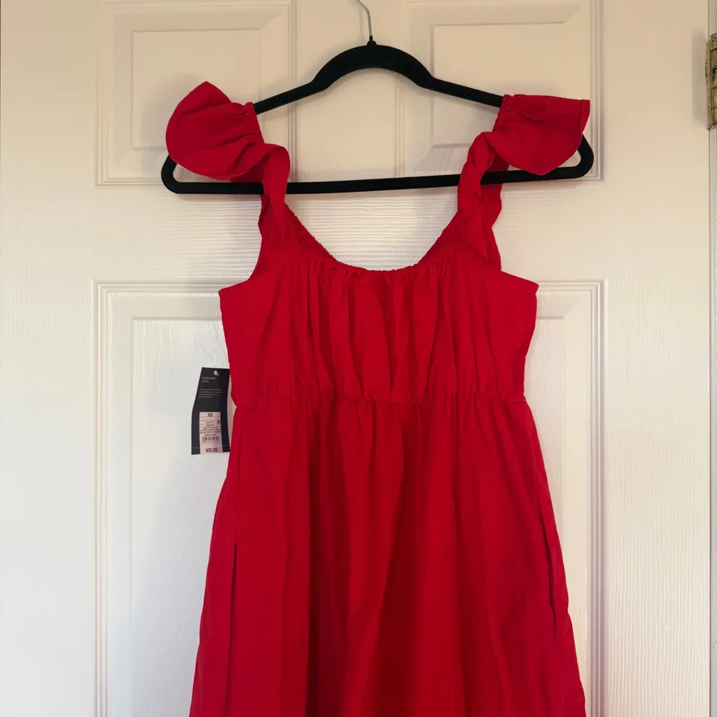 NWT Universal Thread Flutter Cap Sleeve Maxi A-Line Dress Red Size XS - Image 11