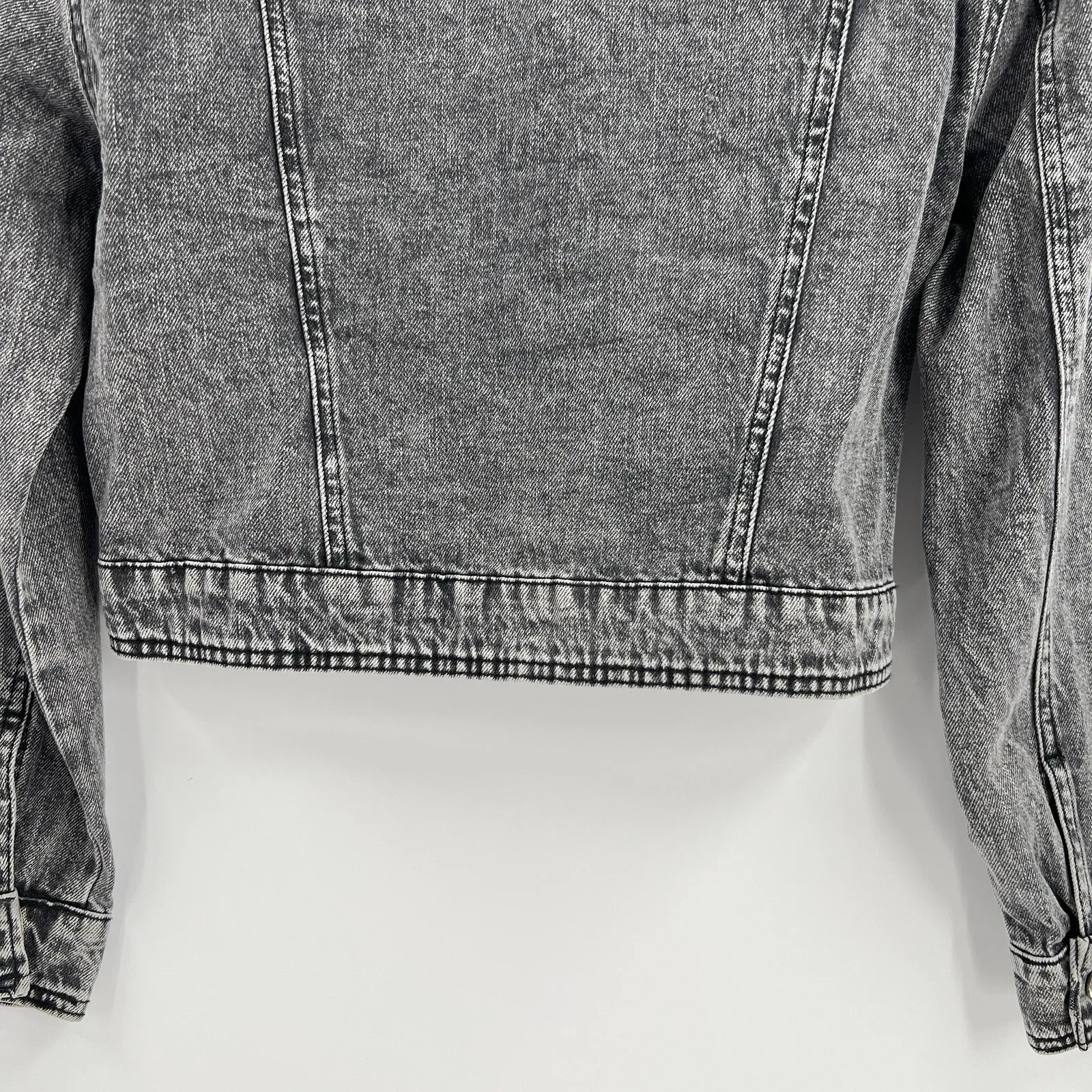 Rebecca Minkoff Studded Denim‎ Jean Jacket Black Gray 100% Cotton Size Small - Image 7