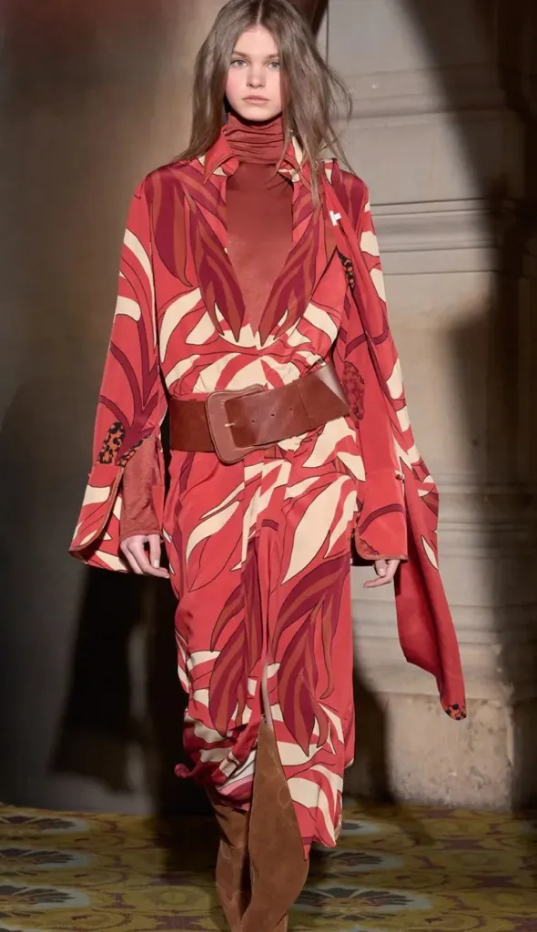 NWOT Johanna Ortiz Beige and Red silk Dress Size 4 - Image 2