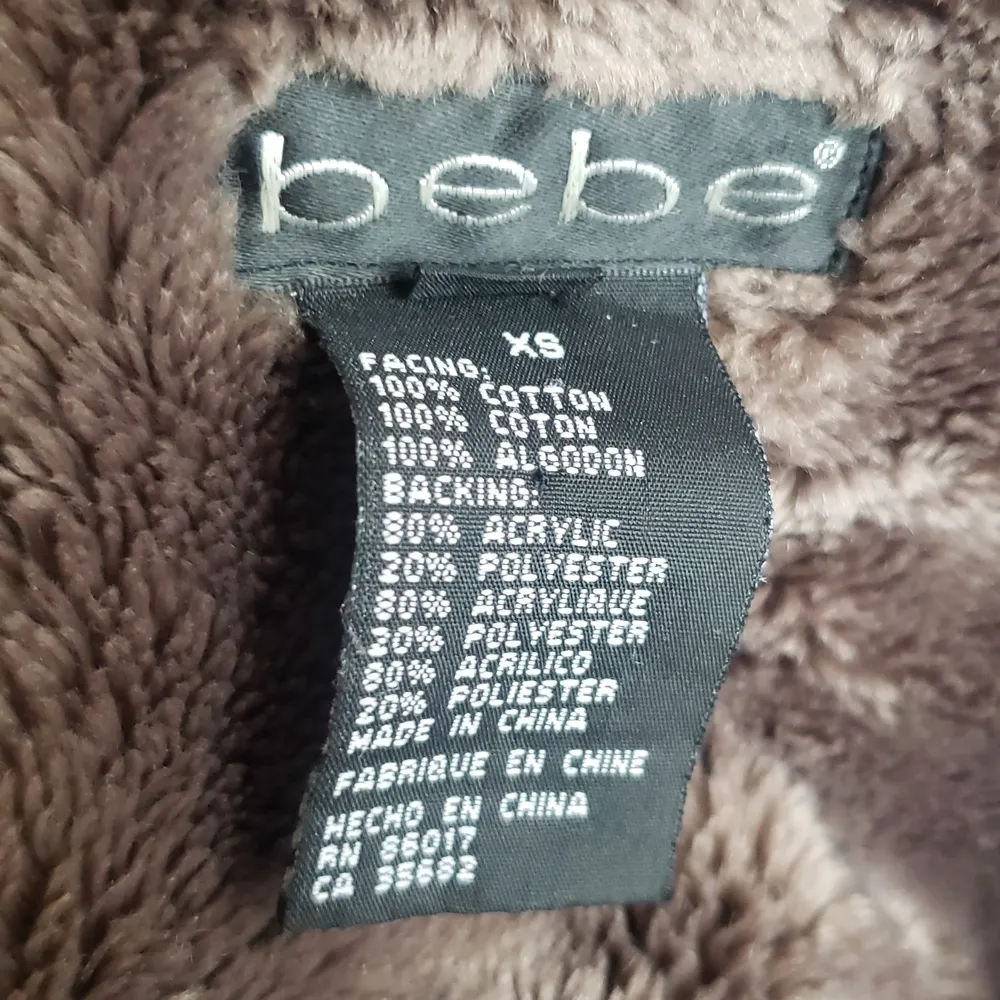 Late 90's Bebe denim jacket brown faux fur trim,rare!” - Image 3