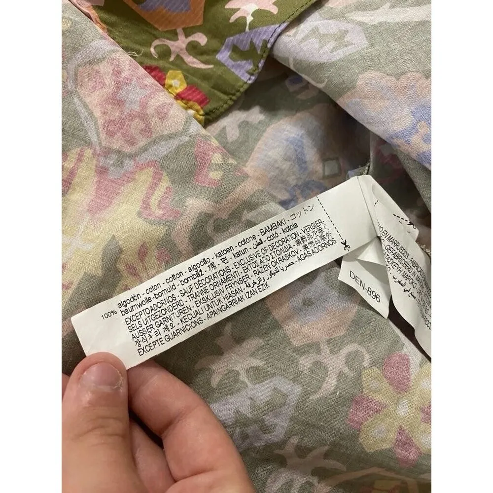 Zara Womens Size Small Long Sleeve Colorful Embroidered Tunic Shirt Peasant Boho - Image 14