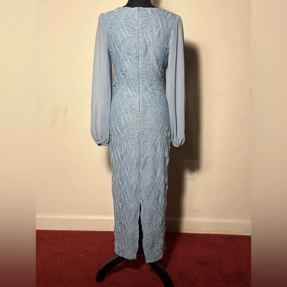 Sweetheart Neck Lantern Sleeve Split Back Bodycon Dress Dress - Image 4