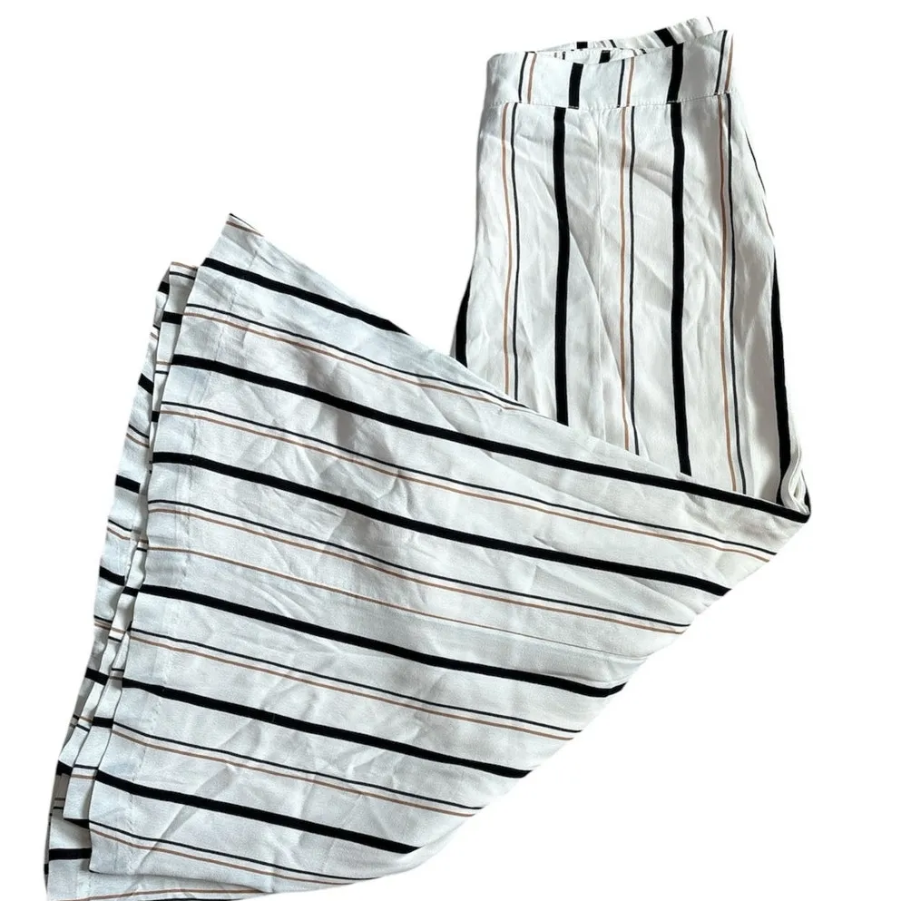Anthropologie ETT:TWA Plus Manon Striped‎ Flared Wide Leg Pants White Size 14 - Image 10