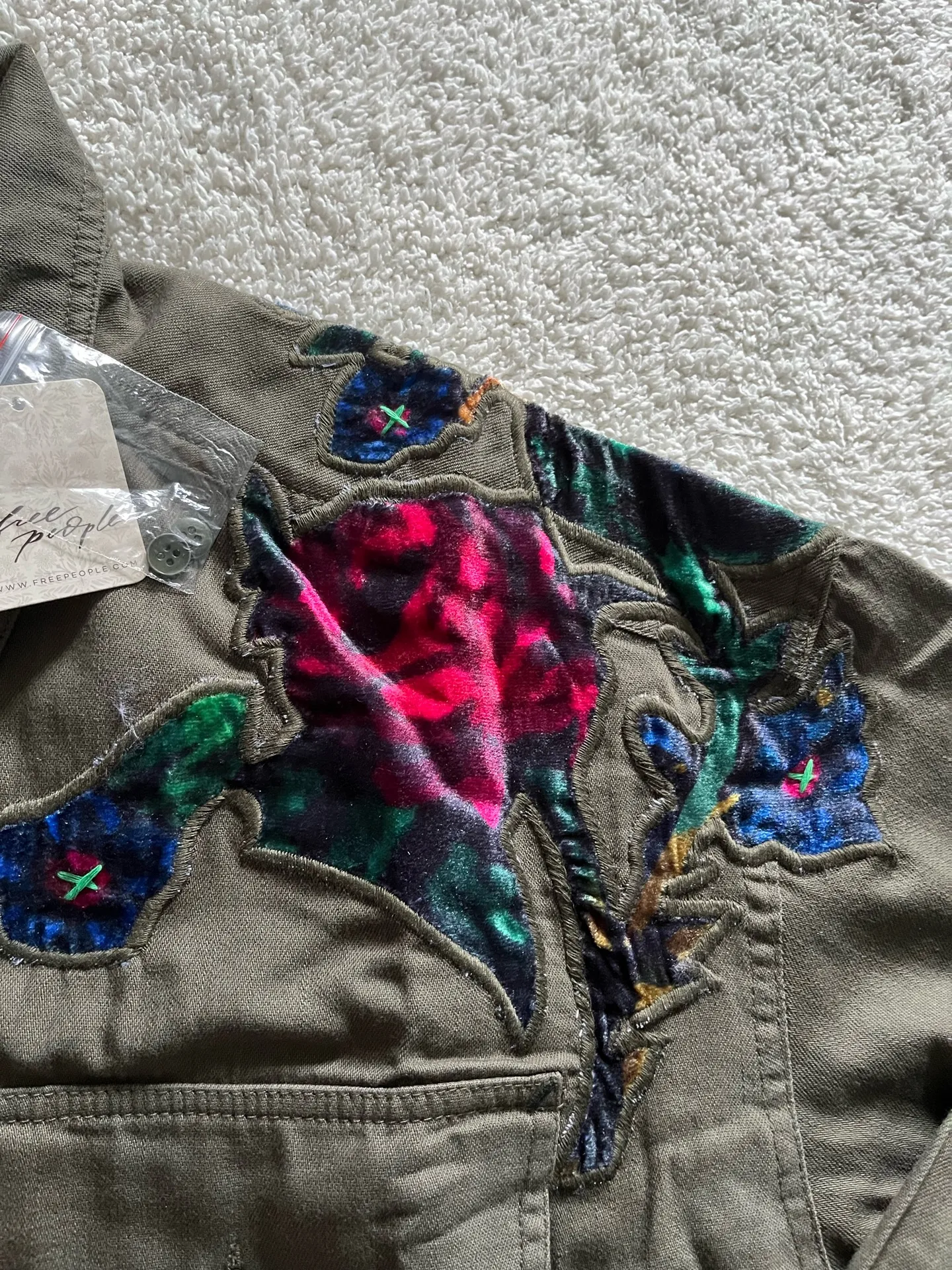 Free People We The Free Velvet Roses Shirt - Image 7