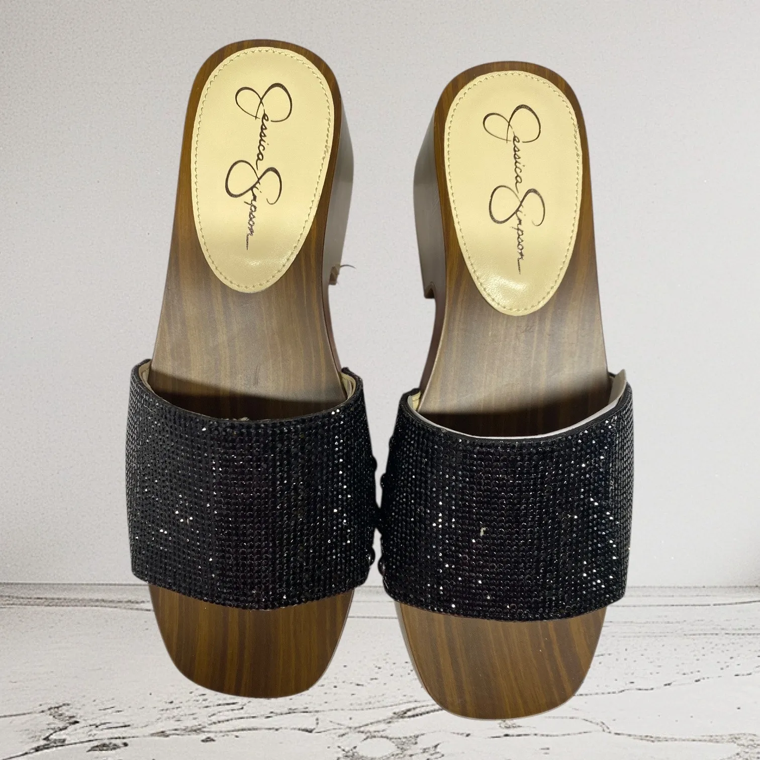 New Jessica Simpson Women's 7 Rexile Black Supreme Micro Suede Clog Mule Sandal - Image 2