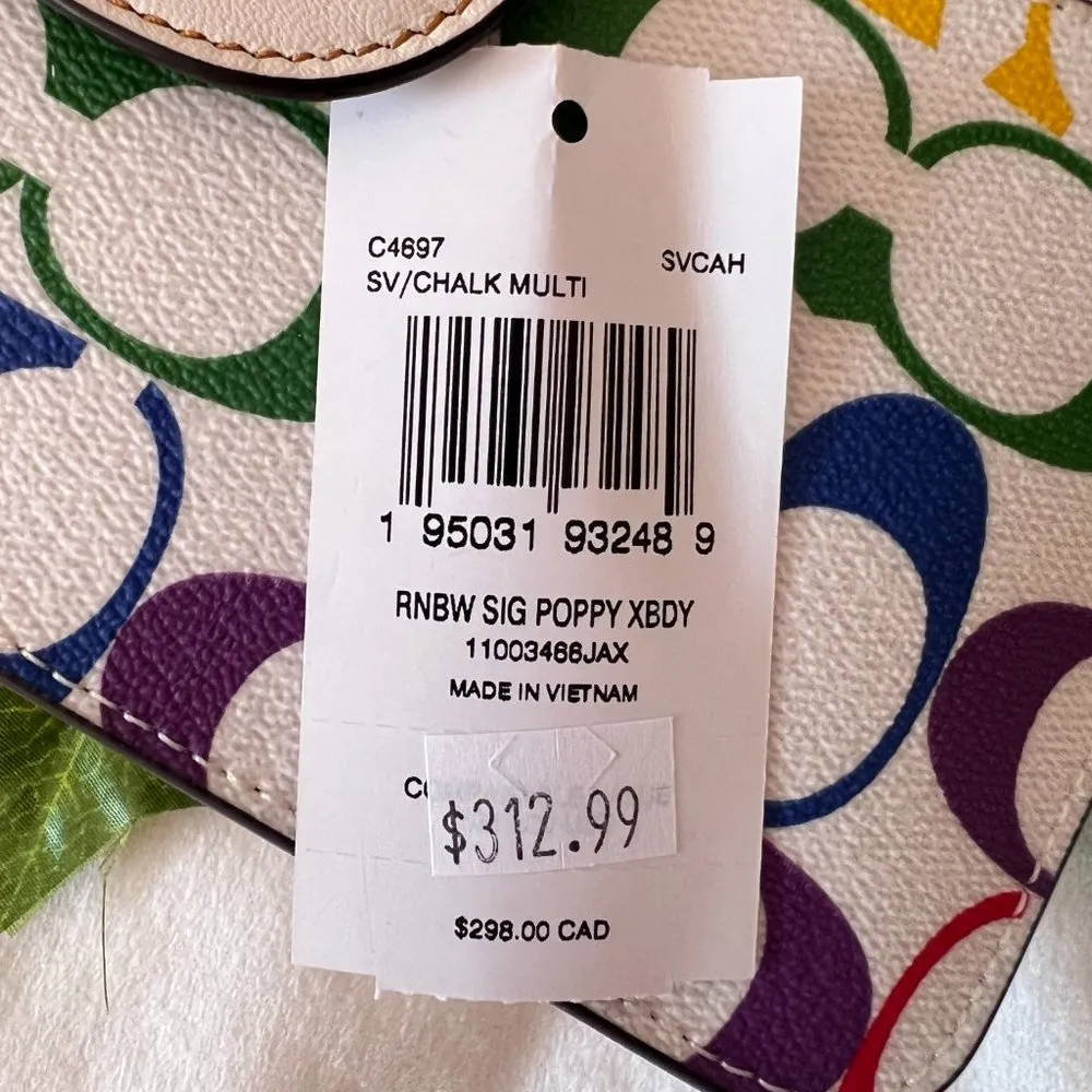 Poppy Crossbody With Card Case In Rainbow Signature Canvas c4697 - Image 6