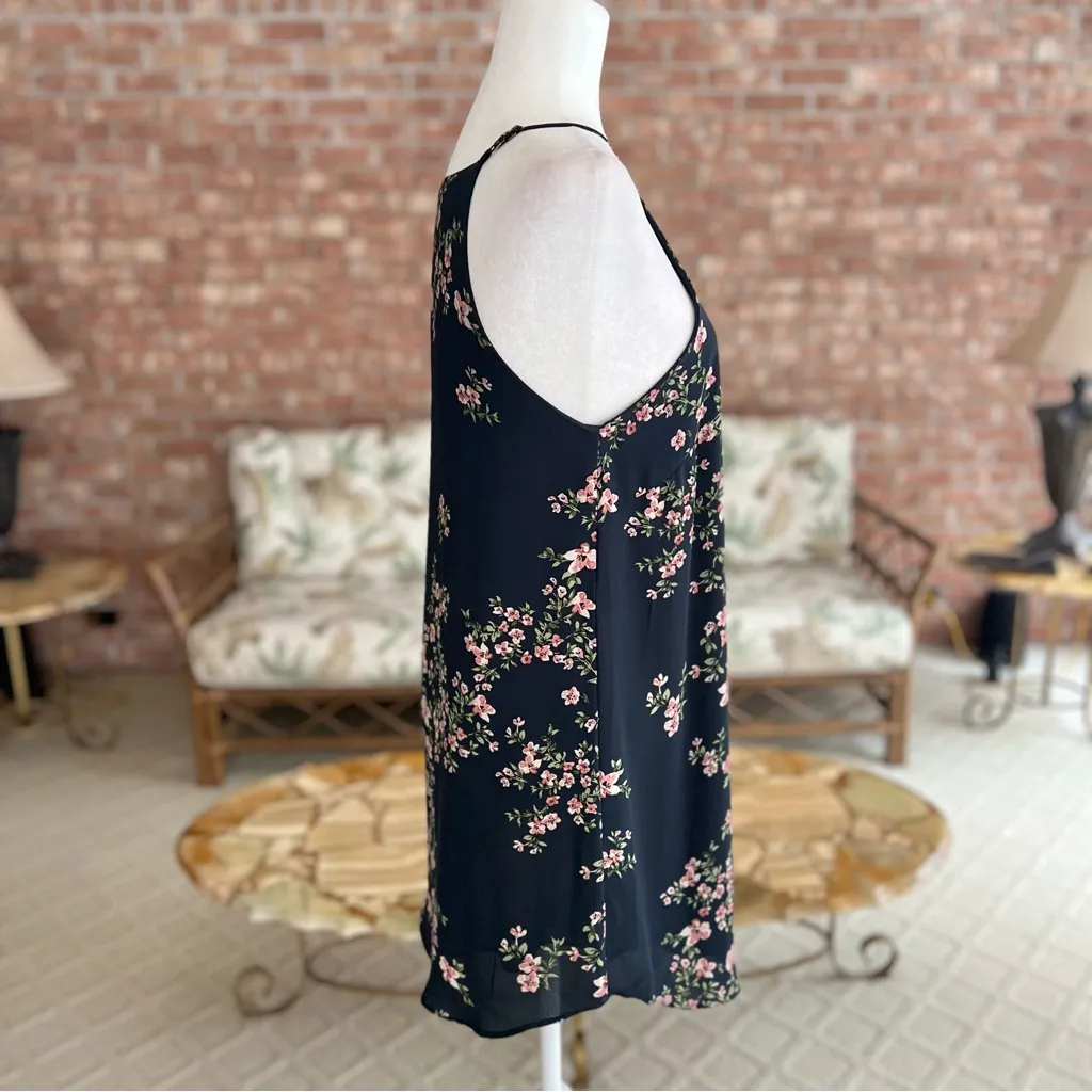 Olivaceous Dress Floral Shift Blue Chiffon Halter M Party Cocktail Garden Mini - Image 8
