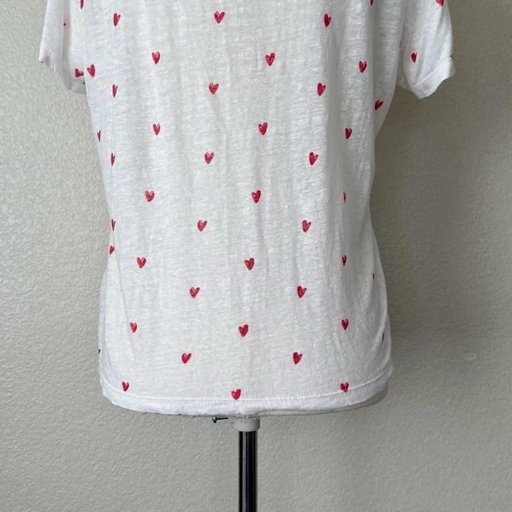 Rails Linen Lyocell blend Cara Red Heart Print Tee - Image 8