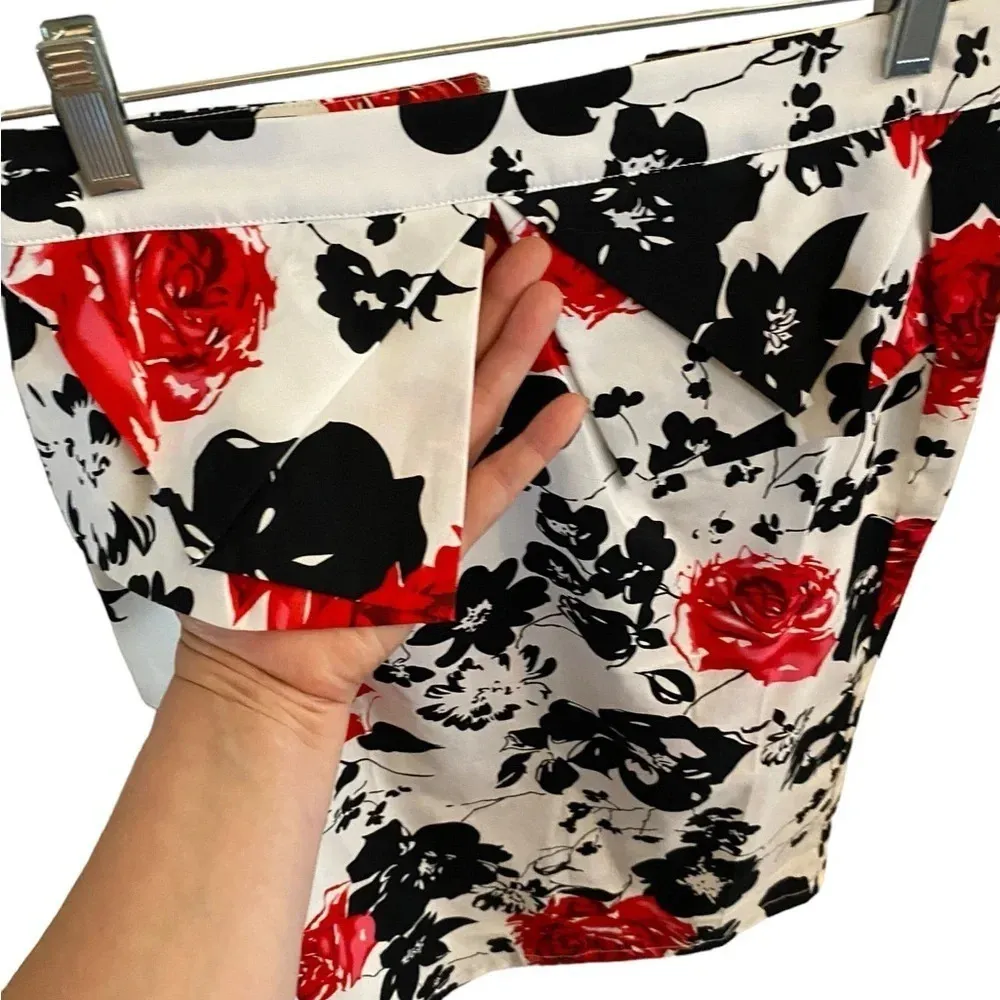 New Grace Karin cotton white red black floral peplum pencil skirt pin up Holiday - Image 2