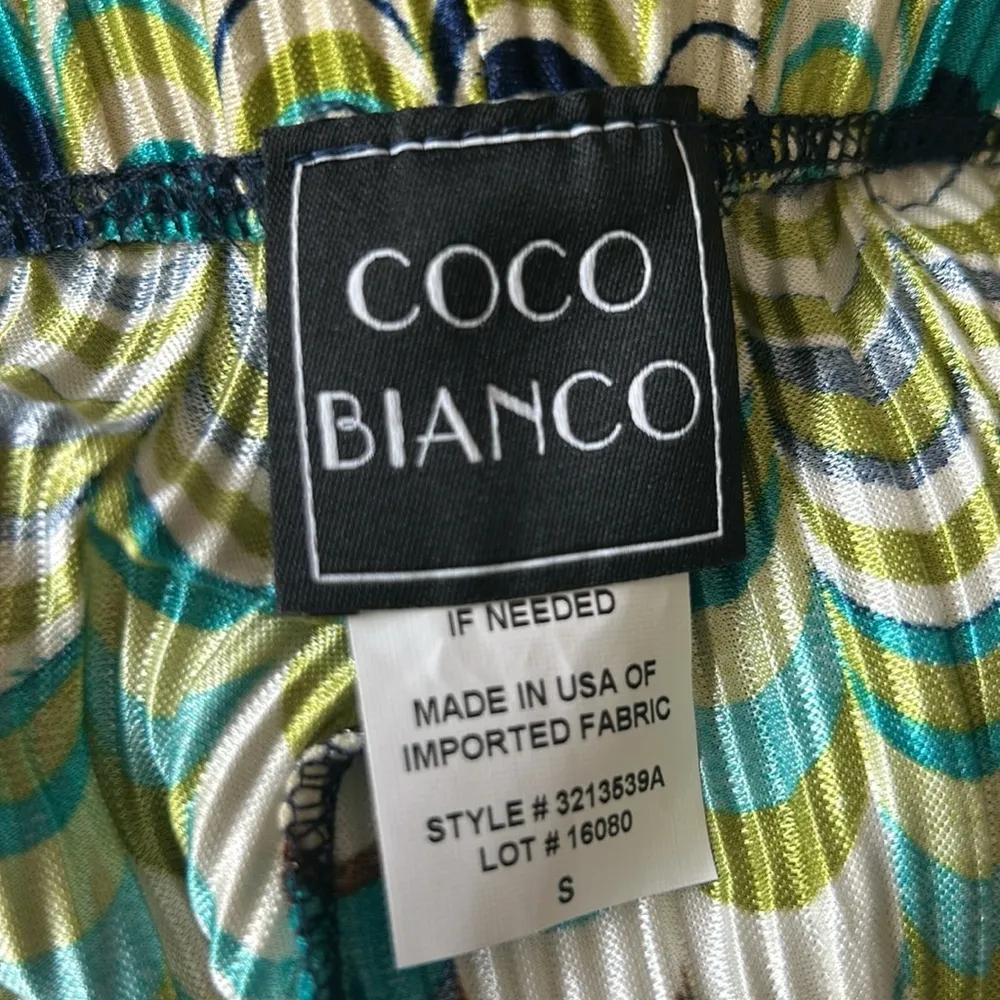 Coco Bianco  Palazzo Chevron Peacock Pants Size Small NWT - Image 9