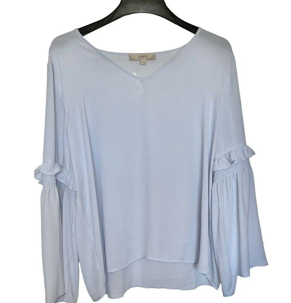 LOFT Womens Blouse Size XL Long Sleeve Bohemian, Boho Soft Girl Pastel Festival - Image 6