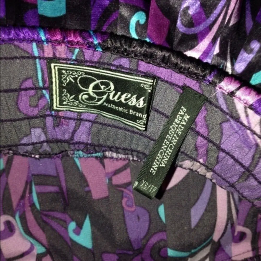 Guess Vintage Plunge Pleated Satin Purple Halter Top XS RARE - Image 16