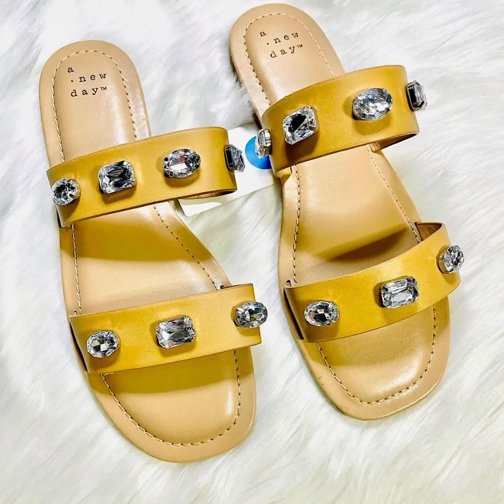 Women's A New Day Shoes A New Day Brit Two Band Embellished Sandals size 7 - Image 3