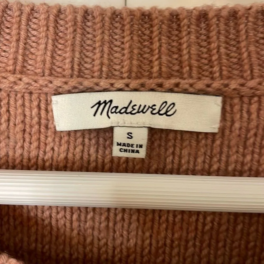 Madewell wool diamond fringe sweater size small - Image 5