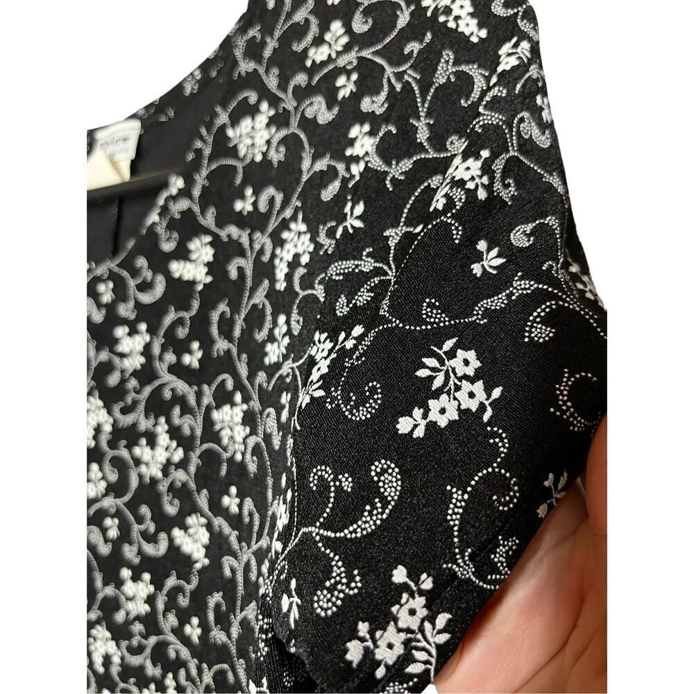 Vintage Spice‎ Clothing 90s Flower Print Dress Size M Black Size M - Image 4
