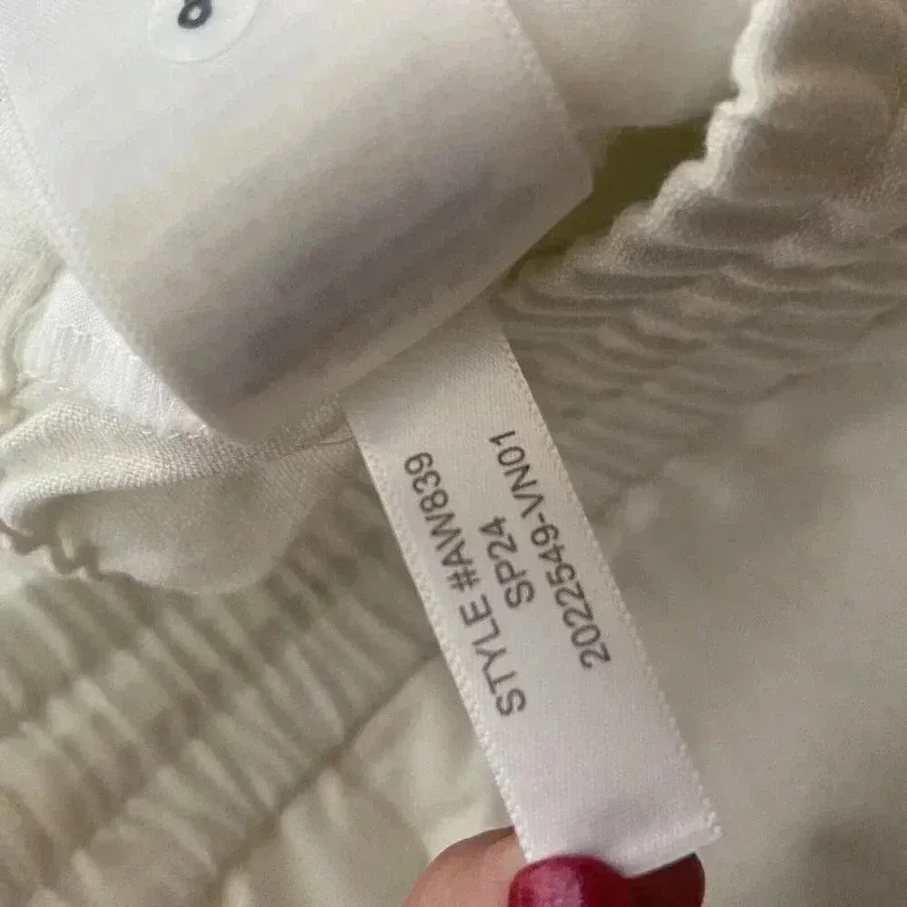 J Crew New Seaside Pant Women White Linen Blend Pull On Pockets Travel Size 8 - Image 12