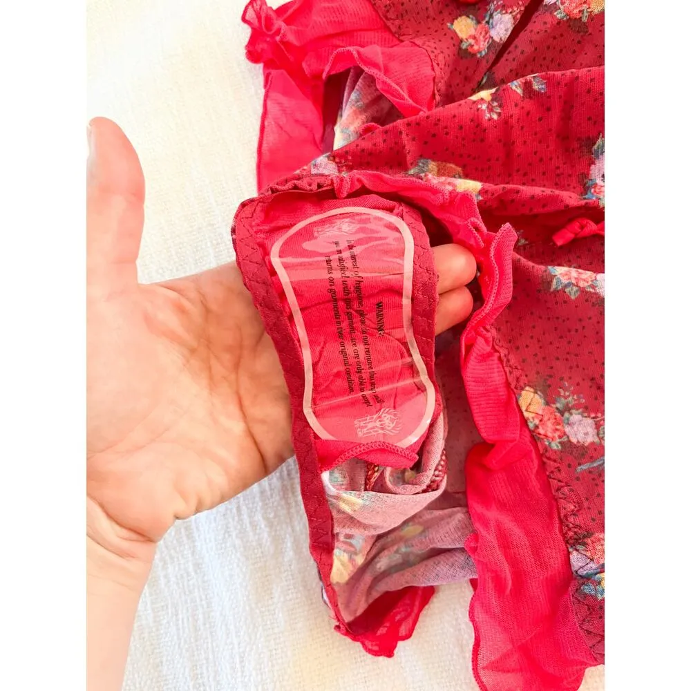 We are HAH | NWT | Butterfly Printed Bodysuit | Cheap Perfume Wino | Sz XL Red - Image 7